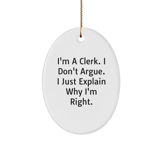 Favorite Christmas Ornament Gift for Kids A Clerk's Insightful Saying - Image 1