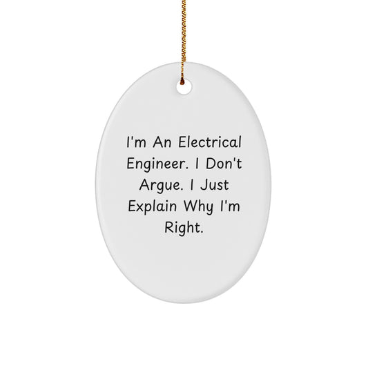 Witty Electrical Engineer Christmas Ornament for Friends Gift - Image 1