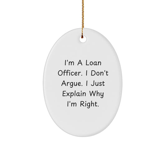 Oval Loan Officer Christmas Ornament Idea for Coworkers Gift Office - Image 1