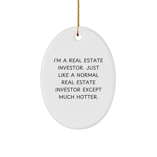 Funny Personalized Real Estate Investor Oval Ornament Gifts from Friends, Coworkers, or Family to Real Estate Investor Men or Women, Perfect for Christmas Unique Decorations - Image 1