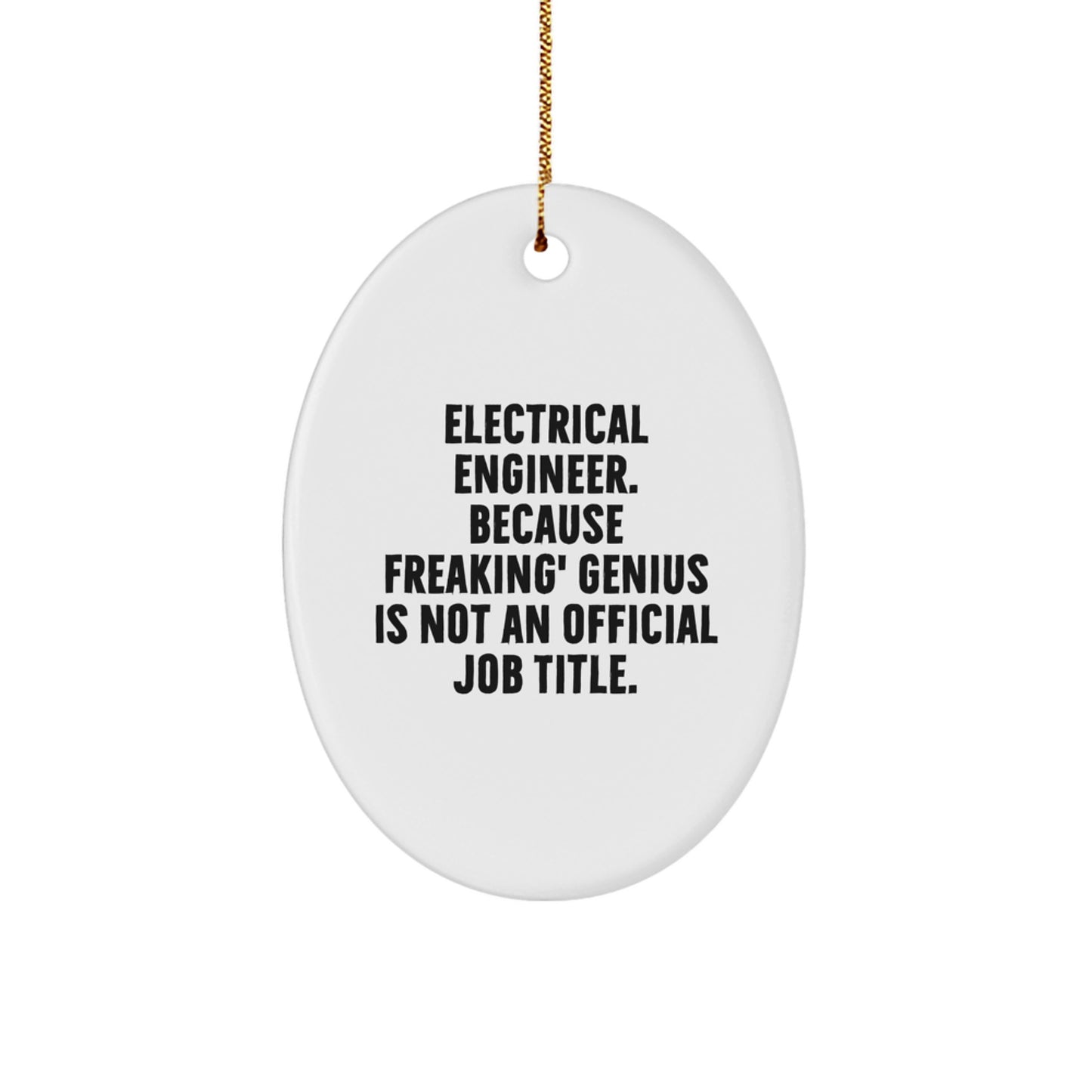 Funny Electrical Engineer Oval Ornament Gifts for Men - Electrical Engineer genius Quote Christmas Unique Gifts from Friends - Image 1