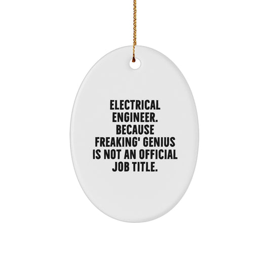 Funny Electrical Engineer Oval Ornament Gifts for Men - Electrical Engineer genius Quote Christmas Unique Gifts from Friends - Image 1