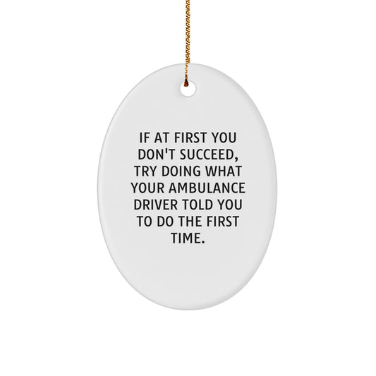 Playful Ambulance Driver Christmas Ornament for Friends Novelty Gift - Image 1