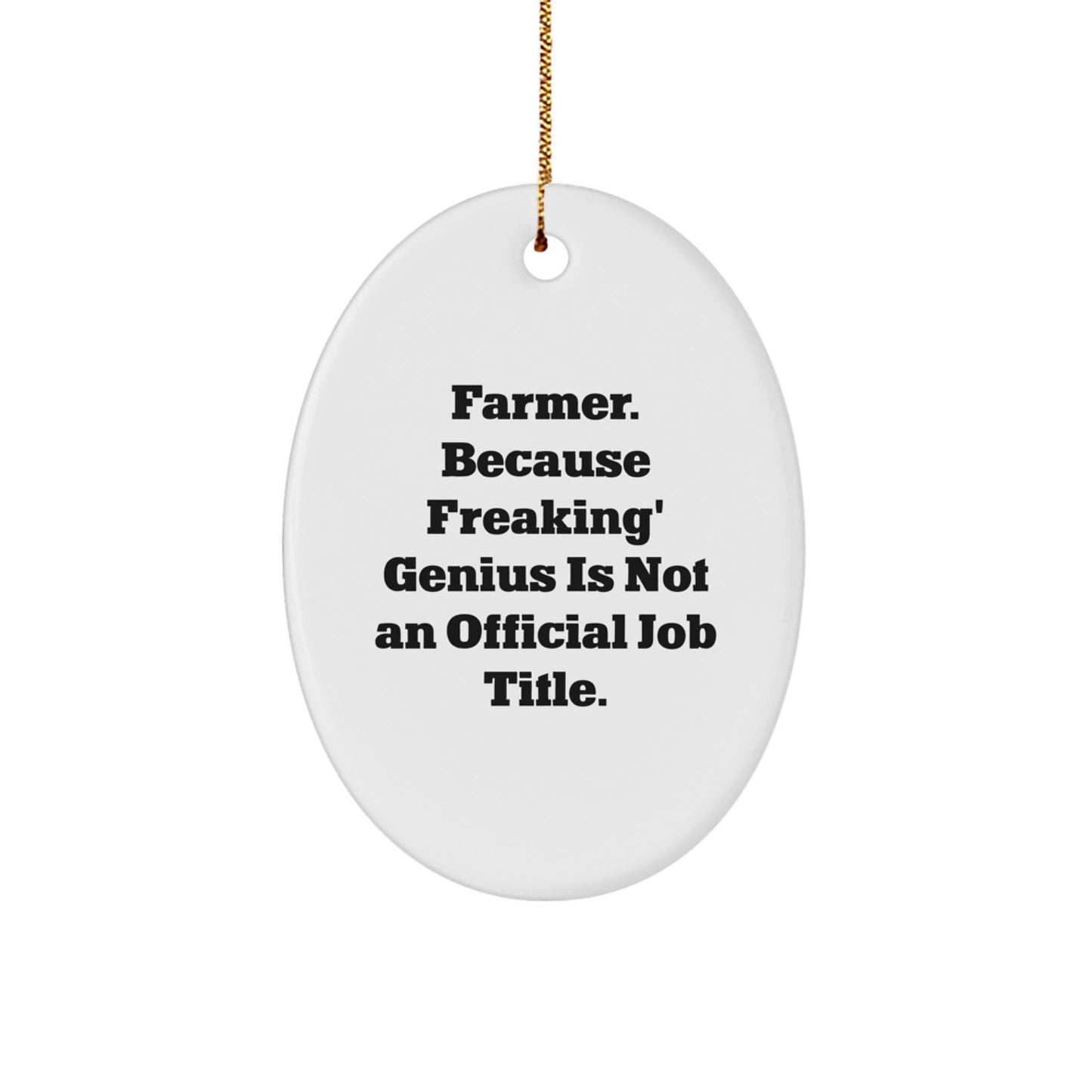 Funny Farmer Gifts Oval Ornament for Men, Gifts from Mom or Dad to Farmer Friends, Farmer Christmas Unique Gifts - Image 1