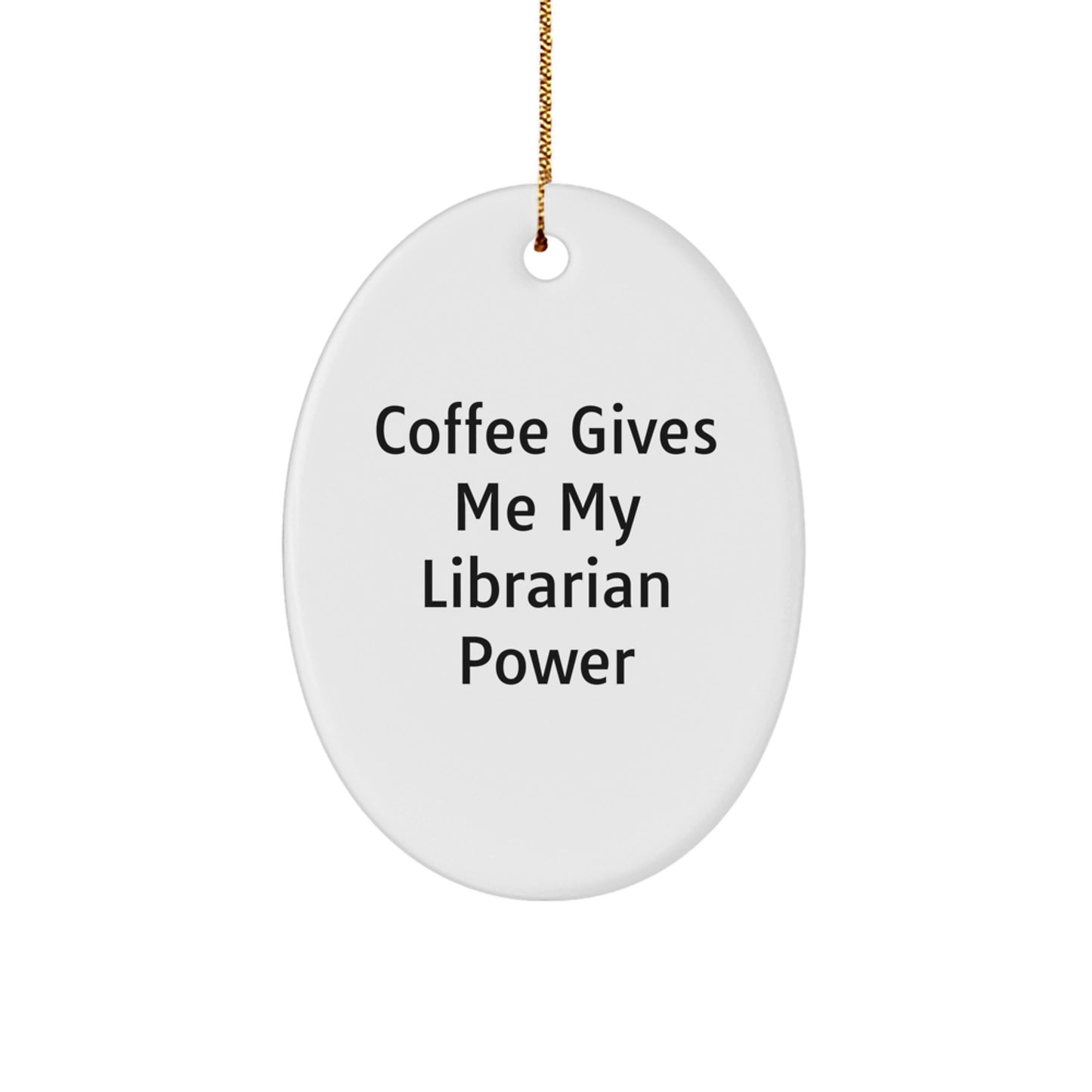 Funny Librarian Gifts for Her Men Oval Ornament Christmas Unique Present from Family Friends - Image 1