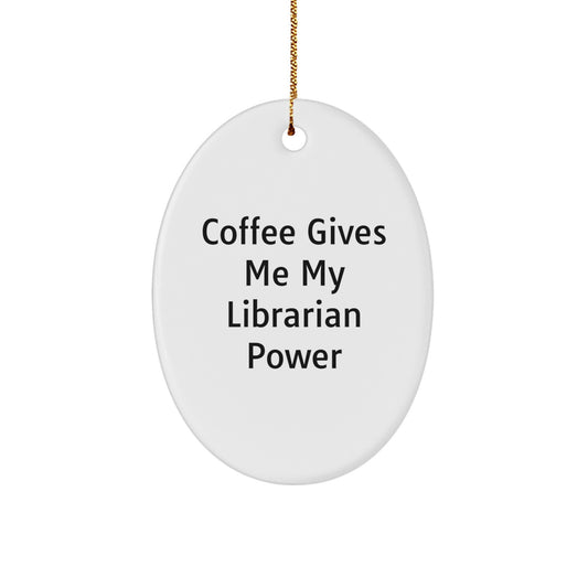 Funny Librarian Gifts for Her Men Oval Ornament Christmas Unique Present from Family Friends - Image 1