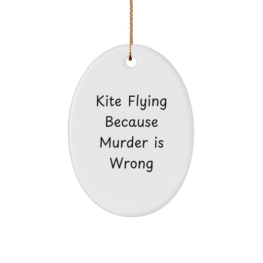 Kite Flying Oval Ornament Gift for Friends from Men, Funny Kite Flying Present for Kite Enthusiasts Christmas Unique Gifts - Image 1