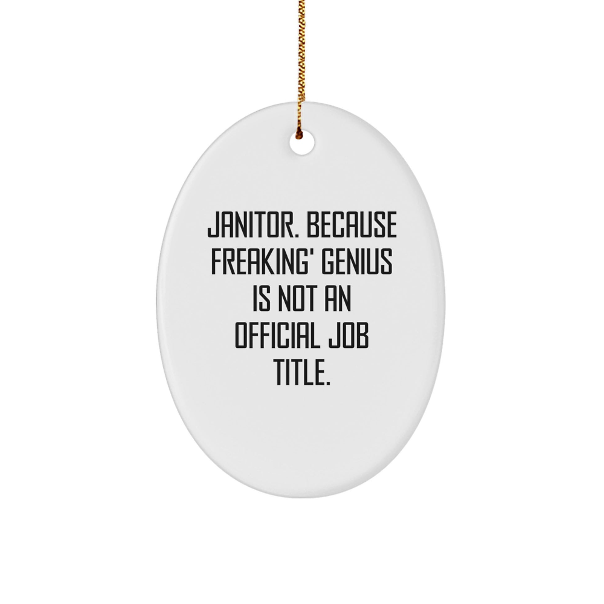 Janitor genius Quote Oval Ornament Gifts from Friends for Christmas - Image 1
