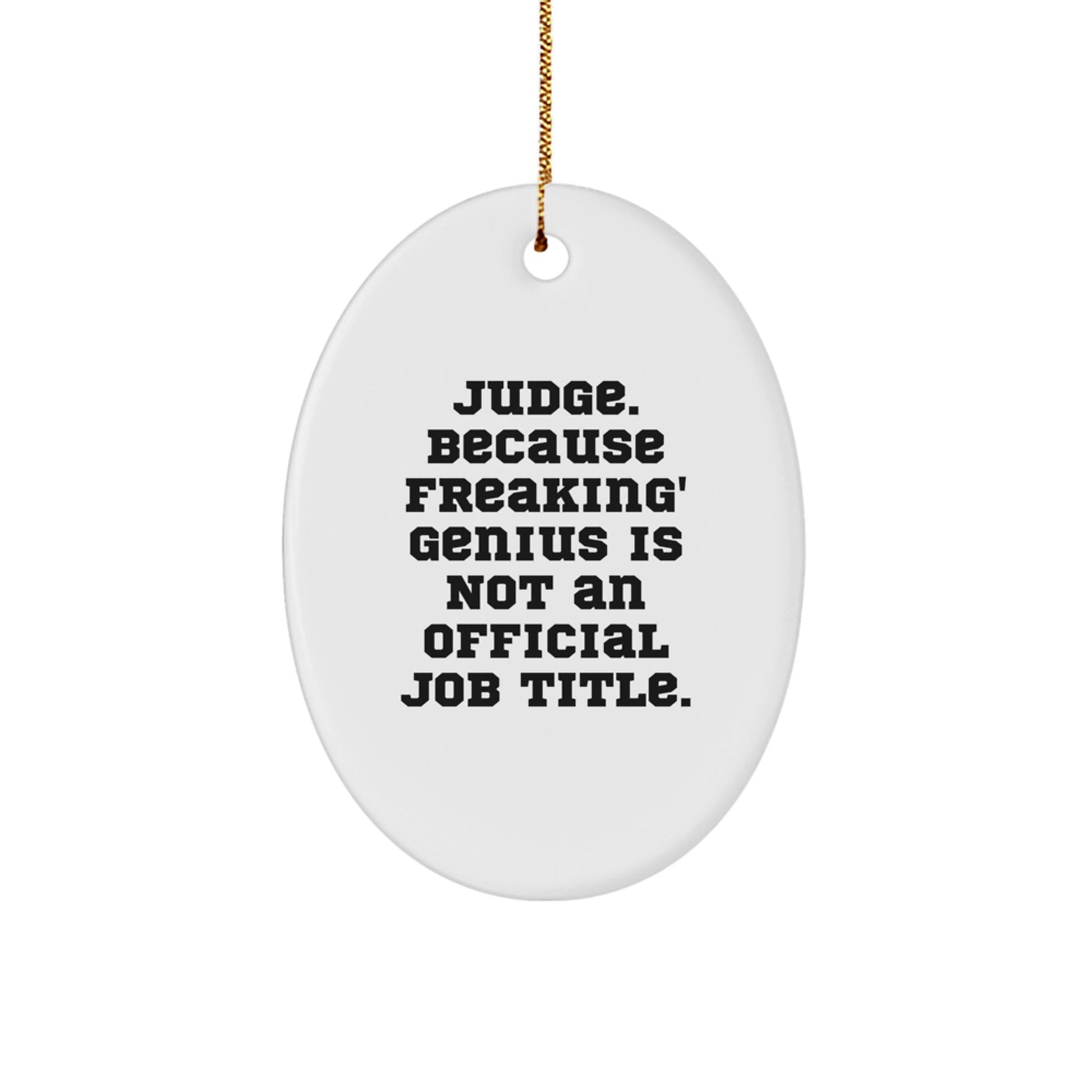 Funny Judge Oval Ornament, Gifts from Friends to Judge, Unique Christmas Unique Gifts for Judge - Image 1
