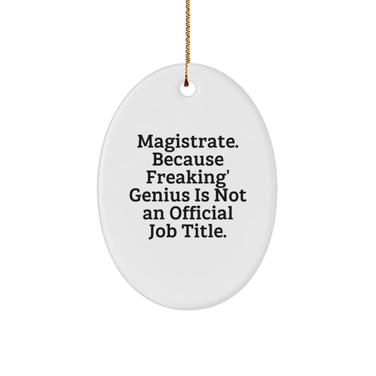 Funny Magistrate Gifts for Men Oval Ornament, Gifts from Family to Magistrate, Unique Christmas Unique Gifts - Image 1