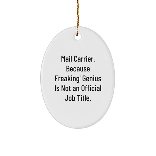 Funny Mail Carrier Gifts from Friends for Mail Carrier Oval Ornament Christmas Unique - Image 1