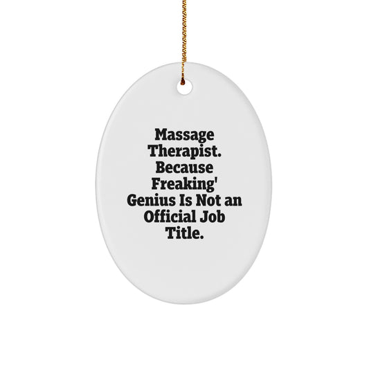 Funny Massage Therapist Gifts from Friends - Oval Ornament for Men Women Coworkers Family - Gifts for Massage Therapist Christmas Unique Decorations - Image 1
