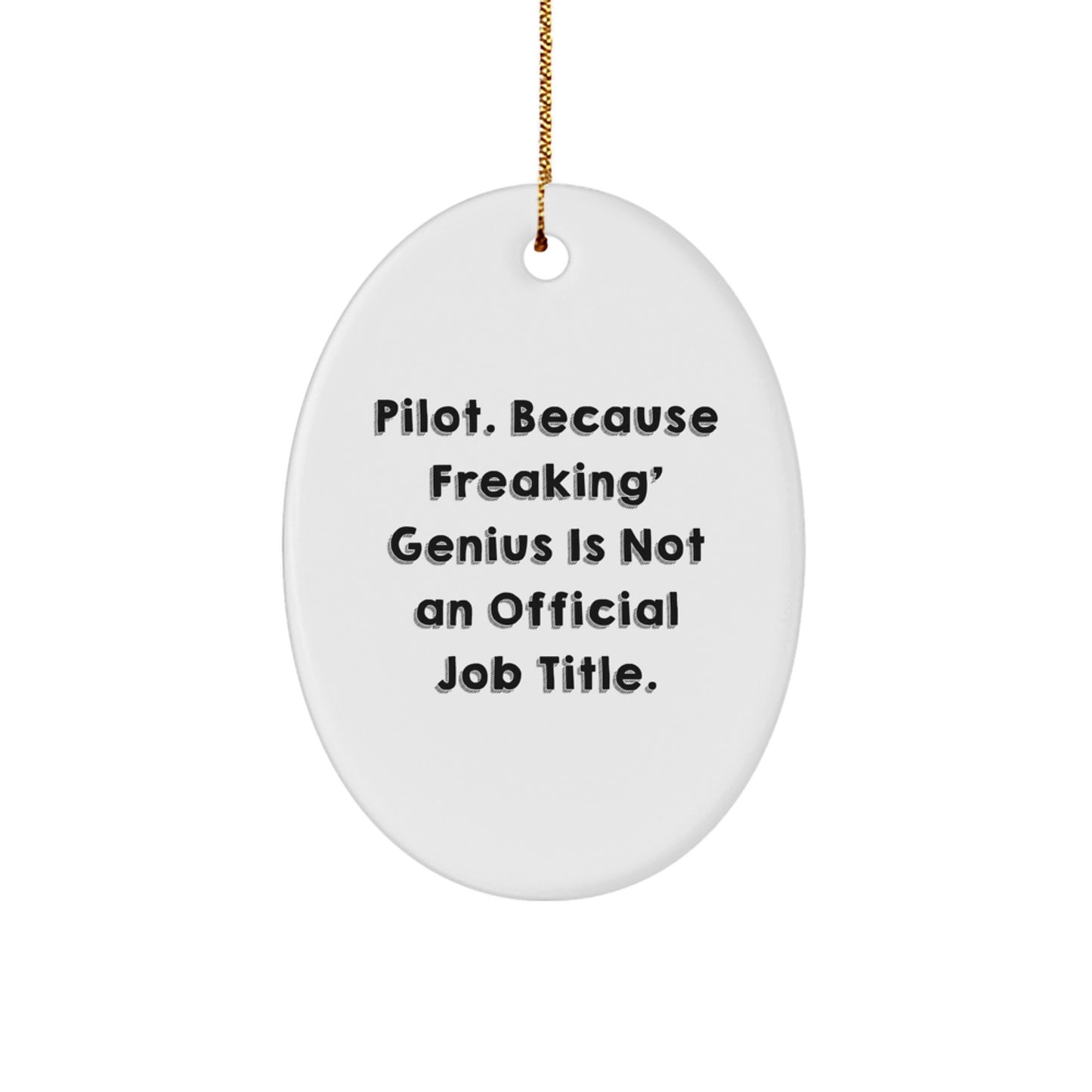 Funny Pilot Gifts from Men to Friends for Christmas - Oval Ornament - Image 1