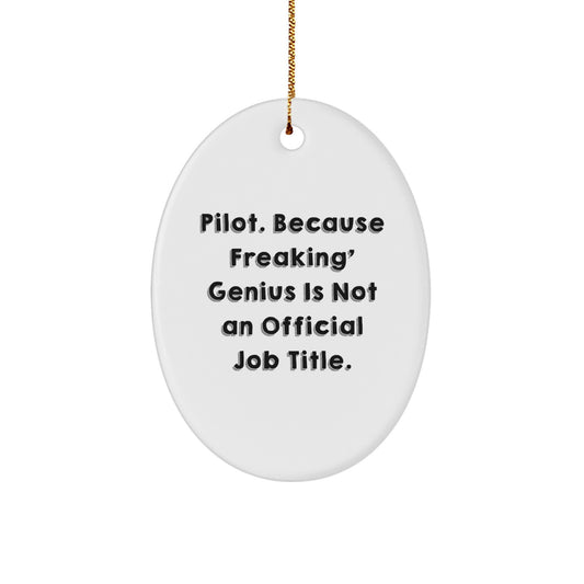 Funny Pilot Gifts from Men to Friends for Christmas - Oval Ornament - Image 1