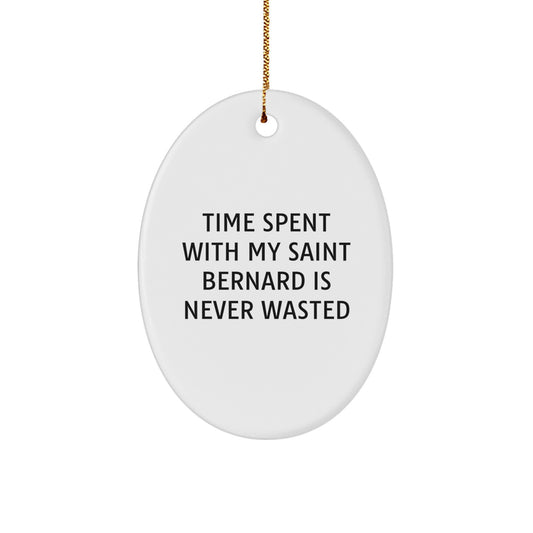 Funny Saint Bernard Dog Oval Ornament Gifts from Friends for Saint Bernard Dog Lovers Christmas - Image 1