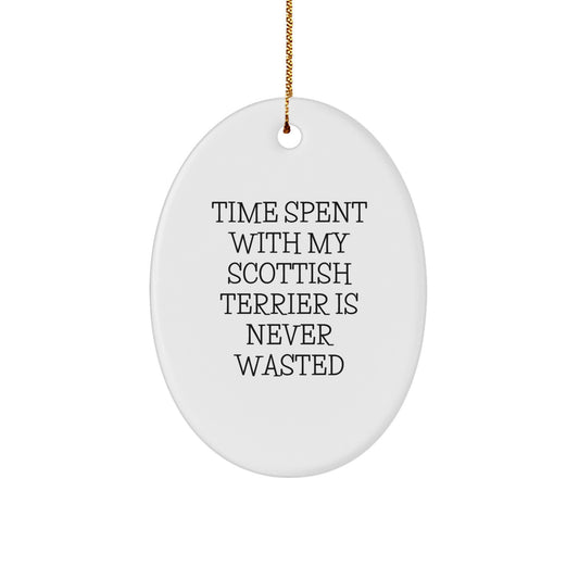 Scottish Terrier Dog Oval Ornament Gifts from Family - Funny Quote for Christmas Unique Presents for Men Women Friends Coworkers - Image 1