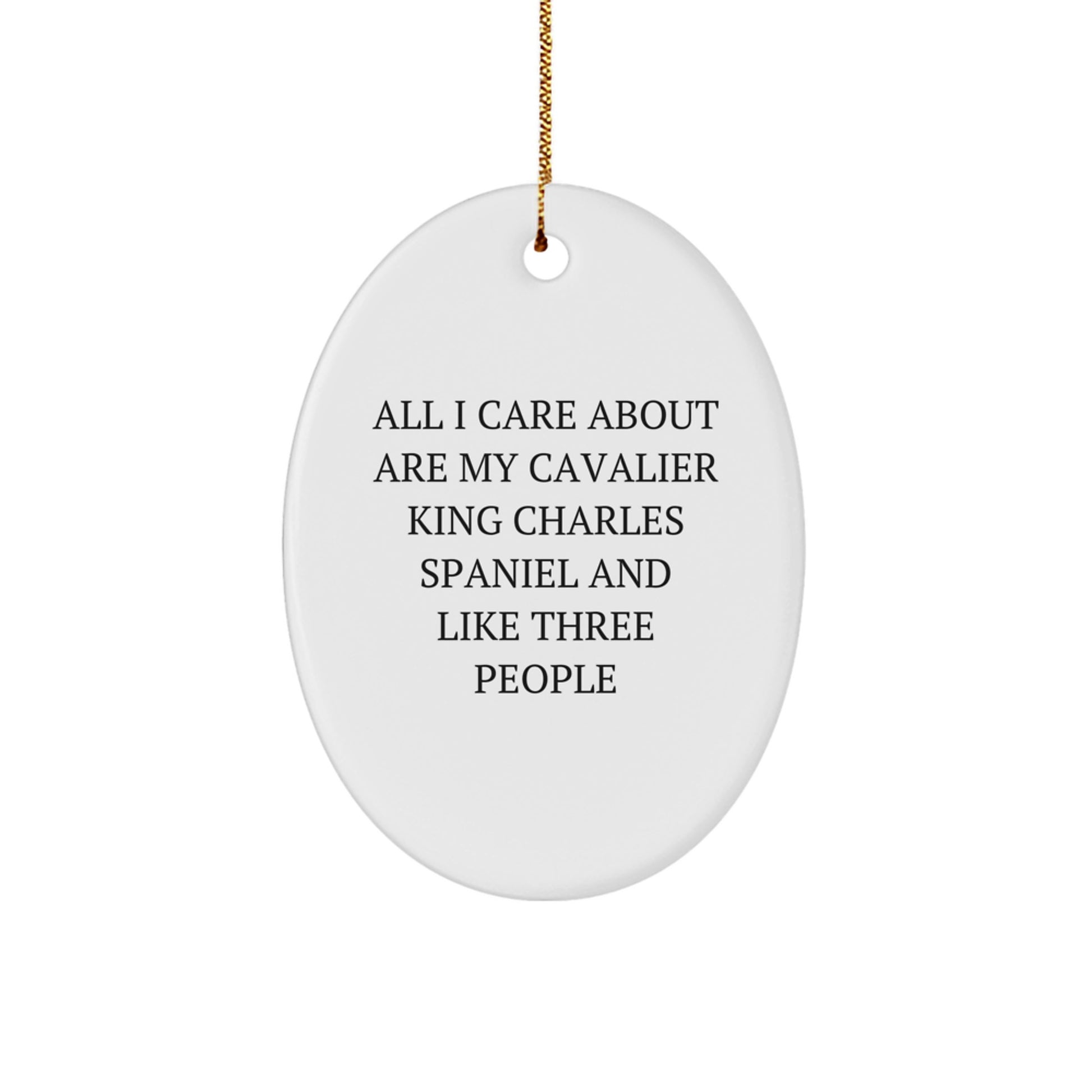 Funny Cavalier King Charles Spaniel Dog Gifts, Christmas Unique Gifts for Cavalier King Charles Spaniel Dog Owners from Friends, Unique Oval Ornament - Image 1