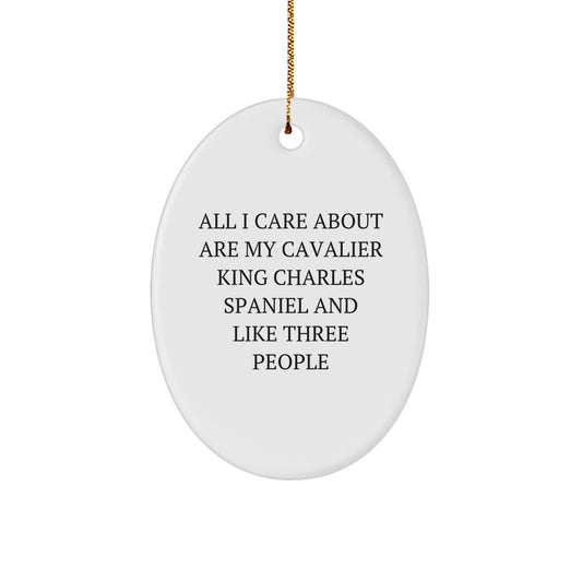 Funny Cavalier King Charles Spaniel Dog Gifts, Christmas Unique Gifts for Cavalier King Charles Spaniel Dog Owners from Friends, Unique Oval Ornament - Image 1
