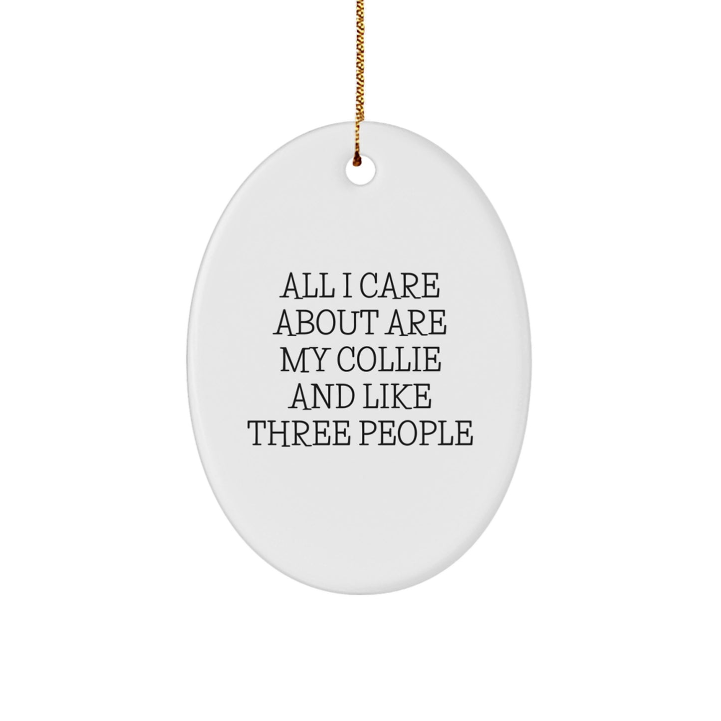 Funny Collie Dog Lover Gifts from Friends and Family - Oval Ornament for Collie Dog Owners - Cute Collie Dog Christmas Unique Gifts - Image 1