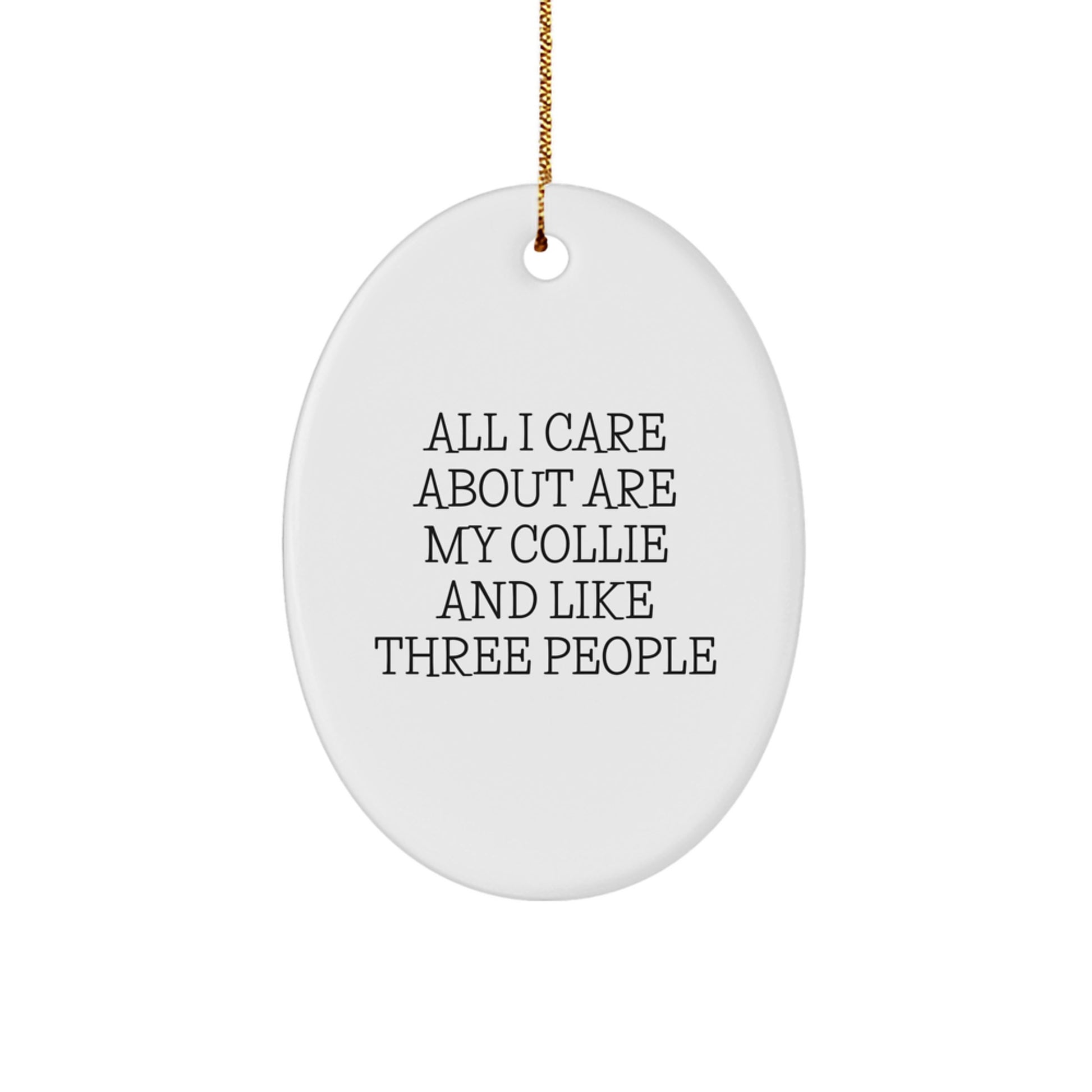 Funny Collie Dog Lover Gifts from Friends and Family - Oval Ornament for Collie Dog Owners - Cute Collie Dog Christmas Unique Gifts - Image 1