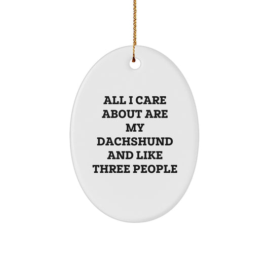 Funny Dachshund Dog Christmas Unique Gifts for Dachshund Lovers from Friends, Unique Oval Ornament, Cute Dachshund Lover Gift - Image 1