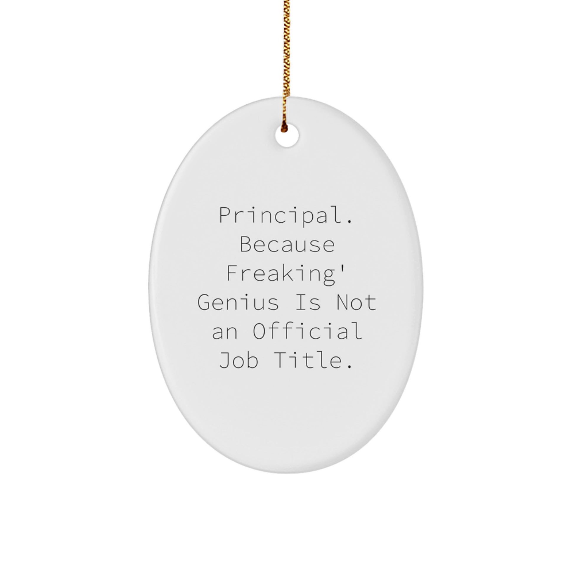 Funny Principal Oval Ornament Gifts from Men to Principal on Christmas Unique Gifts - Image 1