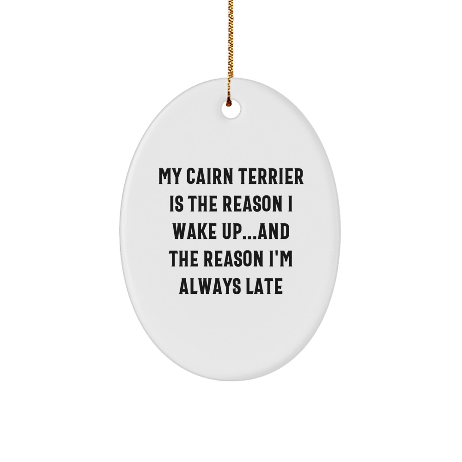 Cairn Terrier Dog Lover Gifts, Funny Cairn Terrier Mom Oval Ornament, Christmas Unique Gifts from Men to Women, Friends to Family, Cairn Terrier Dog Owners - Image 1