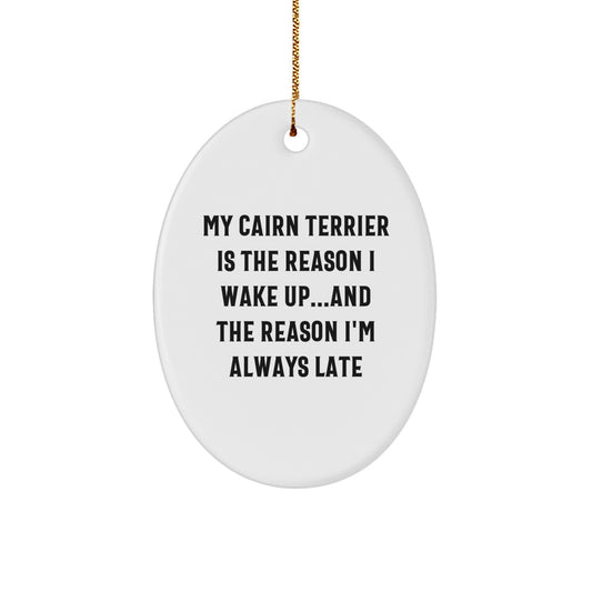 Cairn Terrier Dog Lover Gifts, Funny Cairn Terrier Mom Oval Ornament, Christmas Unique Gifts from Men to Women, Friends to Family, Cairn Terrier Dog Owners - Image 1