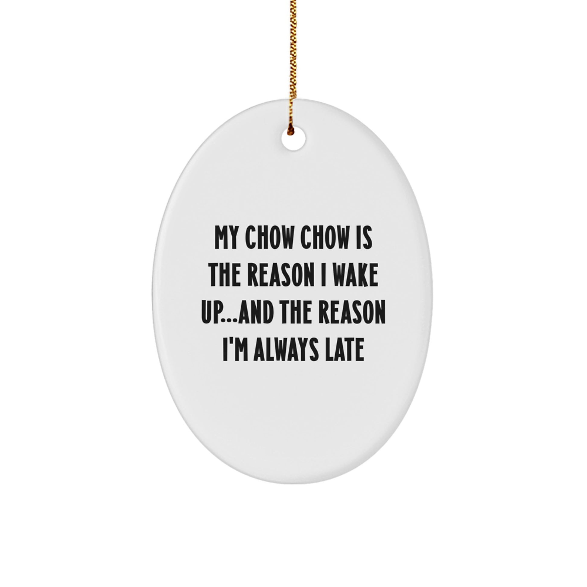 Funny Chow Chow Dog Oval Ornament Gifts from Family for Home Decor Christmas Unique - Image 1