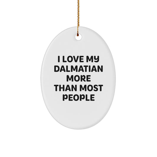 Funny Dalmatian Dog Lover Gifts from Family - Oval Ornament for Christmas Unique Presents for Friends - Image 1
