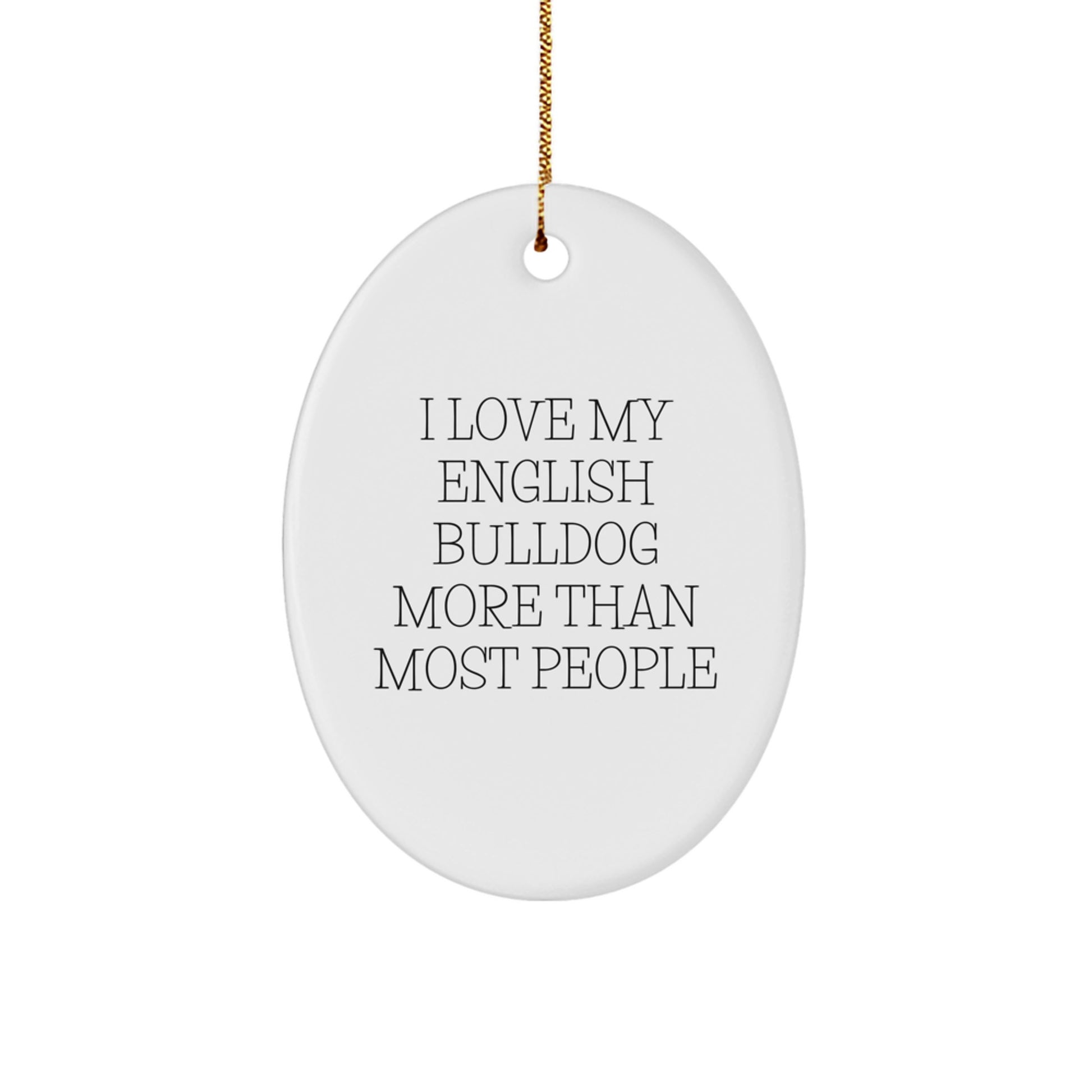English Bulldog Oval Ornament Gifts from Family for Christmas Unique - Image 1