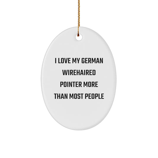 Funny German Wirehaired Pointer Dog Gifts from Men - Oval Ornament for Christmas Unique Presents - Image 1