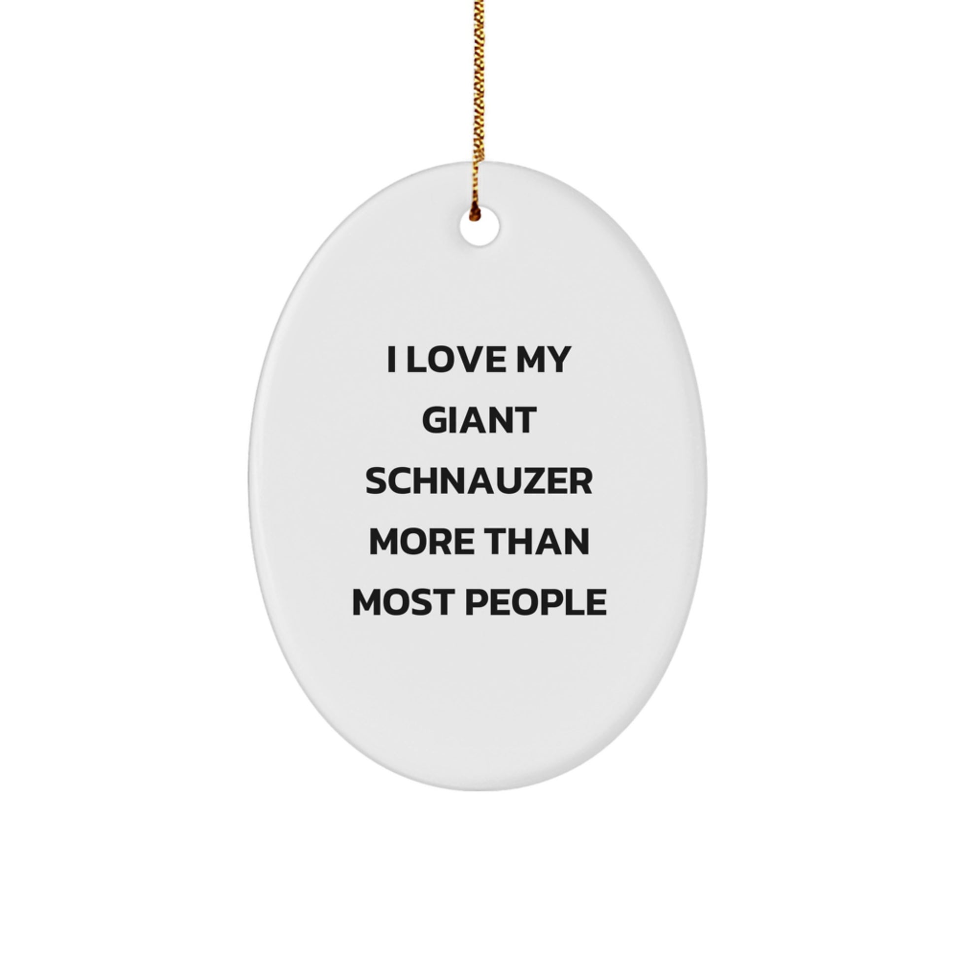 Funny Giant Schnauzer Dog Oval Ornament Gifts from Friends, Family for Christmas Unique Decorations - Image 1