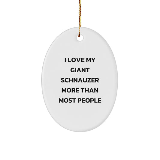 Funny Giant Schnauzer Dog Oval Ornament Gifts from Friends, Family for Christmas Unique Decorations - Image 1