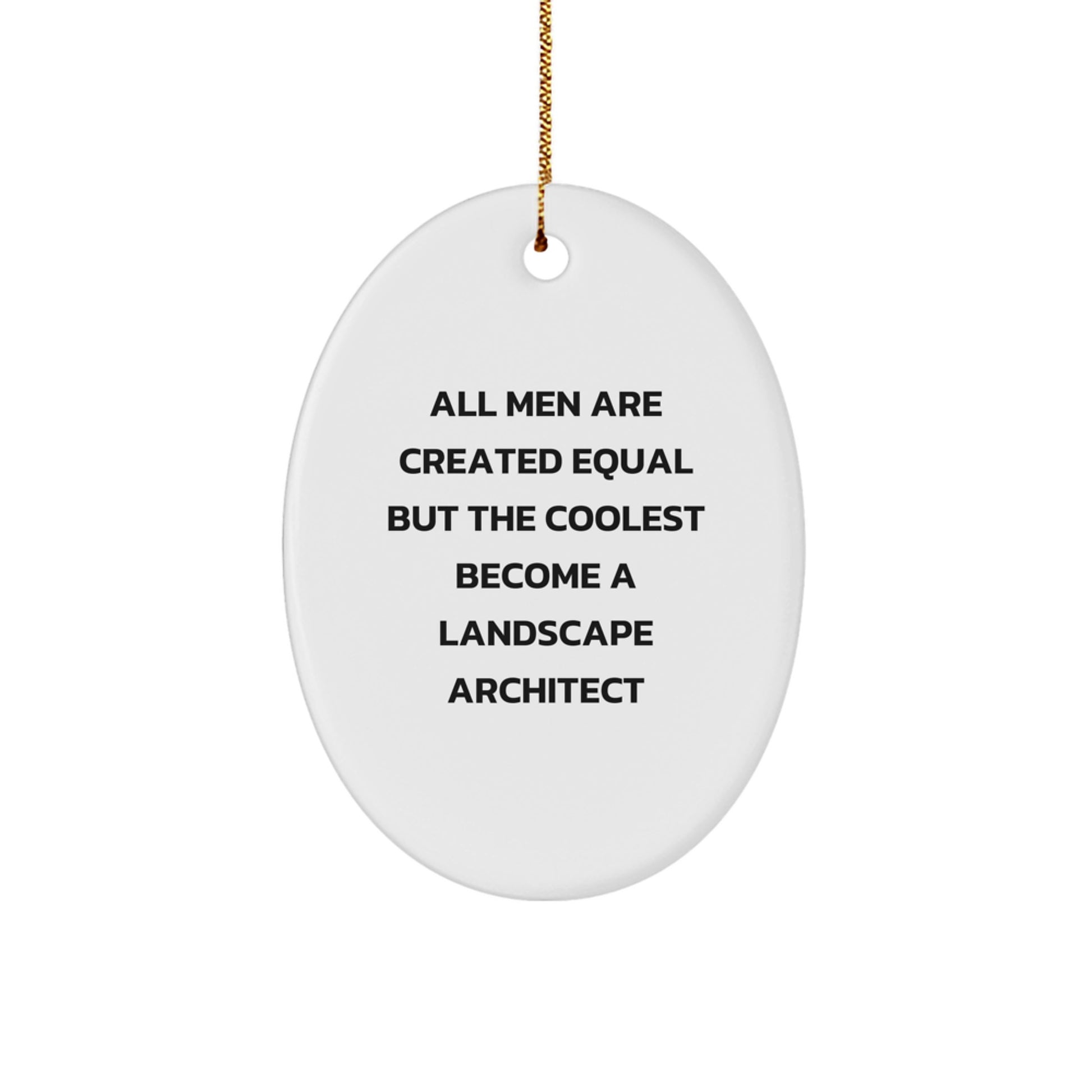 Funny Landscape Architect Oval Ornament Gifts for Men from Friends and Coworkers - Unique Christmas Decoration - Image 1