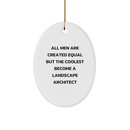 Funny Landscape Architect Oval Ornament Gifts for Men from Friends and Coworkers - Unique Christmas Decoration - Image 1