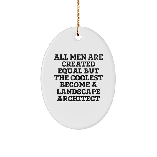 Funny Landscape Architect Oval Ornament Gifts from Friends and Family at Christmas Unique Presents for Him - Image 1