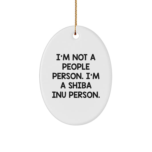 Funny Shiba Inu Dog Oval Ornament Gifts from Friends for Christmas Unique Shiba Inu Lovers - Image 1