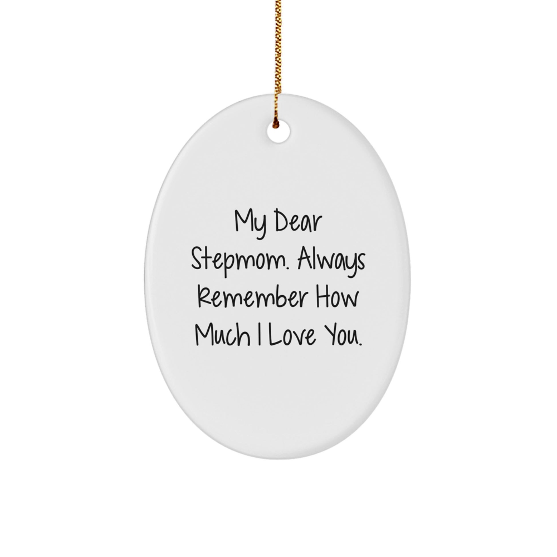Funny Stepmom Gifts from Men to Family, Stepmom Oval Ornament Christmas Unique Presents for Stepmom - Image 1