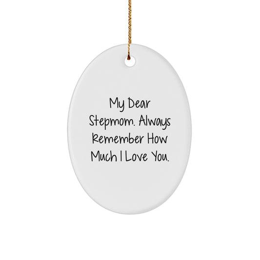 Funny Stepmom Gifts from Men to Family, Stepmom Oval Ornament Christmas Unique Presents for Stepmom - Image 1
