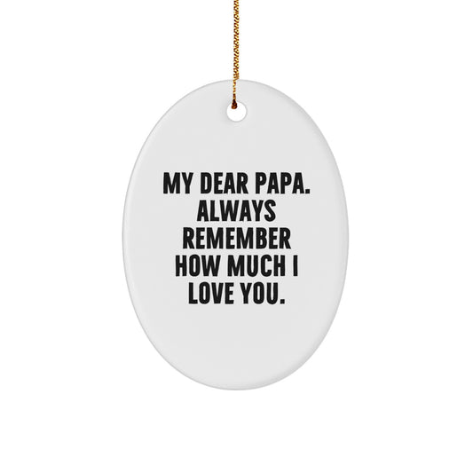 Papa Keepsake White Oval Durable Christmas Ornament for Him Gift - Image 1