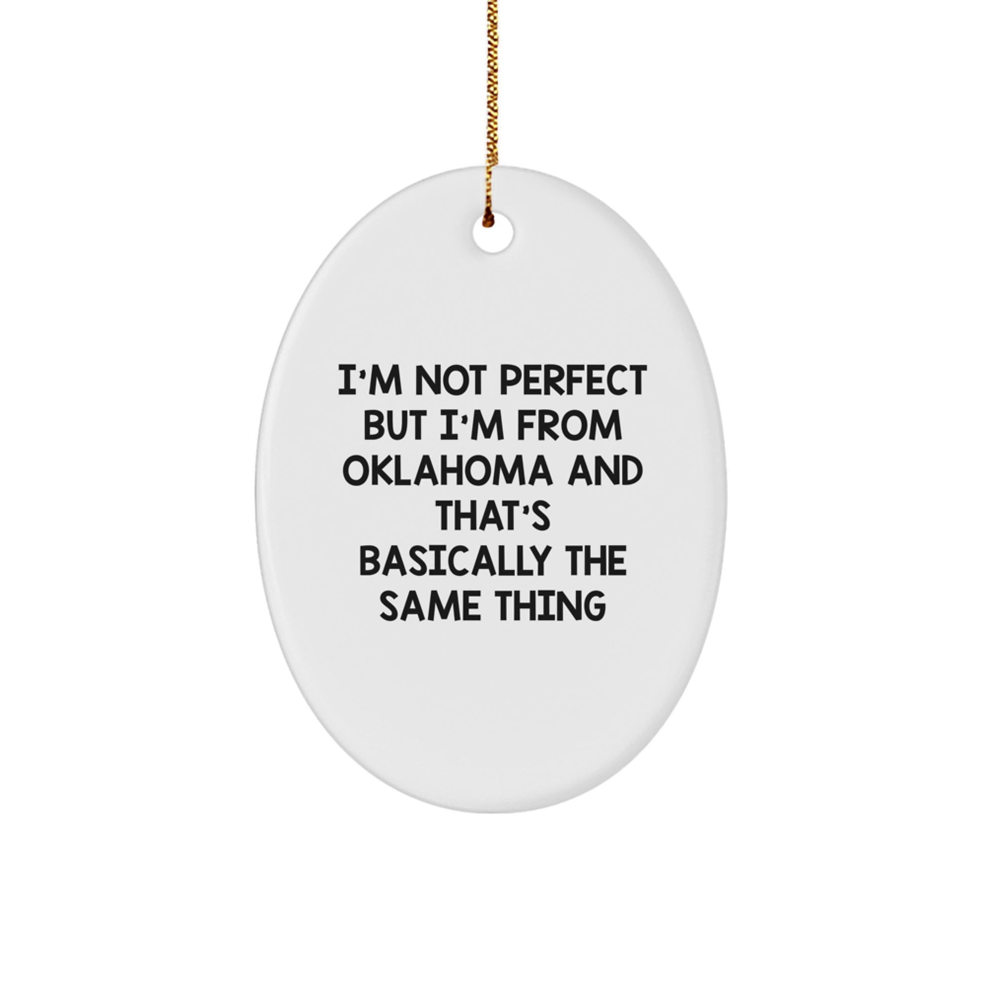 Funny Oklahoma Oval Ornament Gifts from Friends for Christmas - Image 1