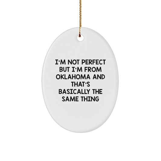 Funny Oklahoma Oval Ornament Gifts from Friends for Christmas - Image 1
