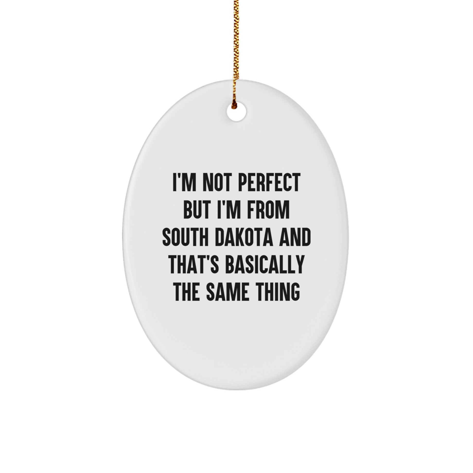 Funny South Dakota Oval Ornament Gifts from Friends and Family, Christmas Unique Gifts - Image 1