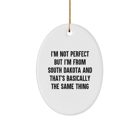 Funny South Dakota Oval Ornament Gifts from Friends and Family, Christmas Unique Gifts - Image 1