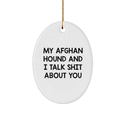 Funny Afghan Hound Dog Lover Gifts from Men to Family - Oval Ornament, Christmas Unique - Image 1