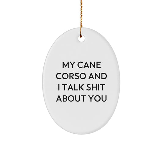 Funny Cane Corso Dog Lover Gifts from Men to Cane Corso Dog Owners, Oval Ornament for Christmas Unique Decorations - Image 1
