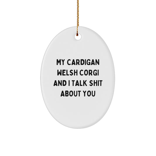 Cardigan Welsh Corgi Oval Ornament Keepsake for Him Christmas Gift - Image 1