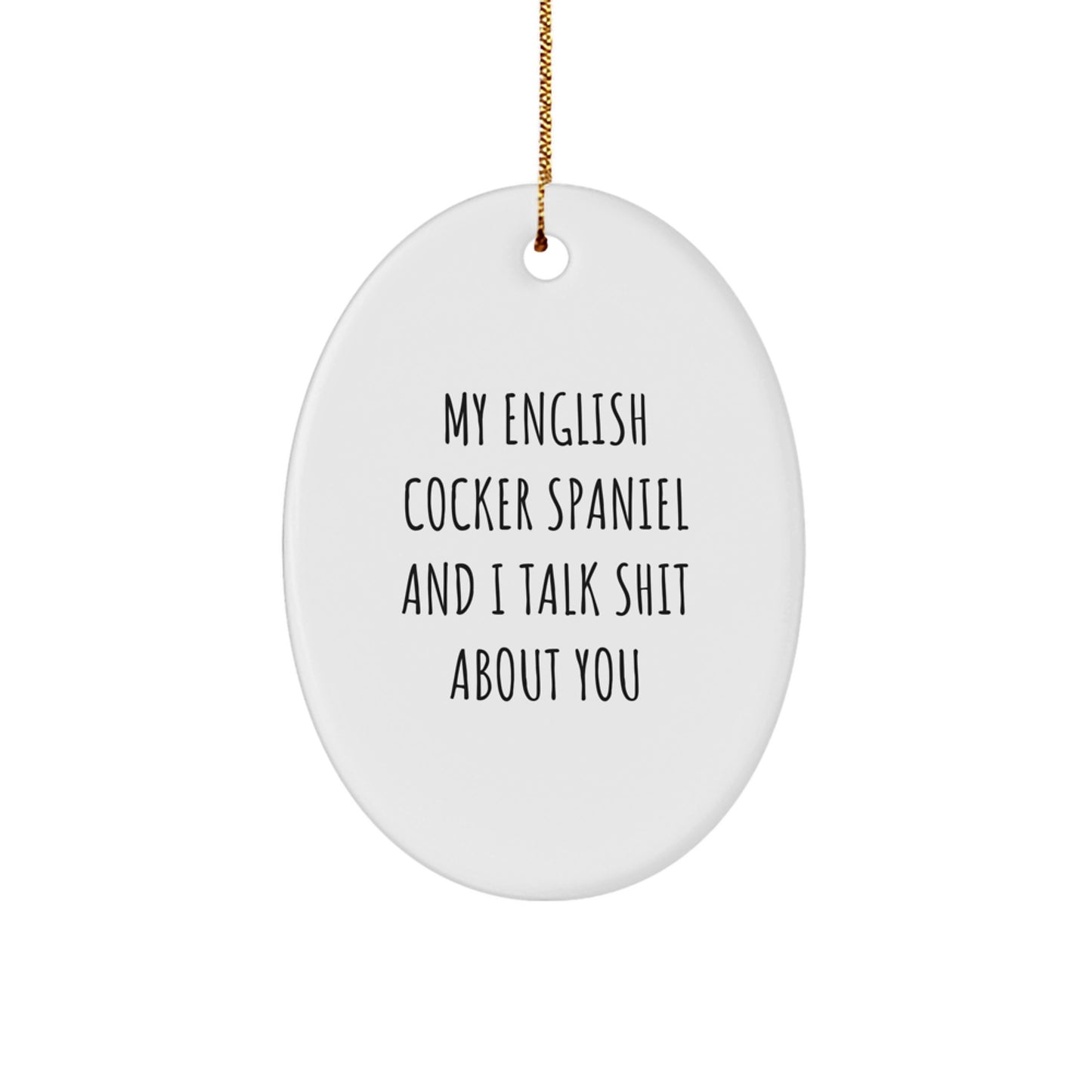 Christmas Gift for Her Oval English Cocker Spaniel Keepsake Ornament - Image 1