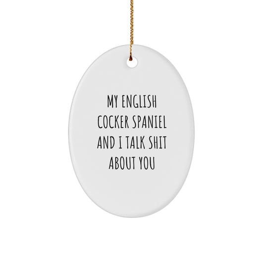 Christmas Gift for Her Oval English Cocker Spaniel Keepsake Ornament - Image 1